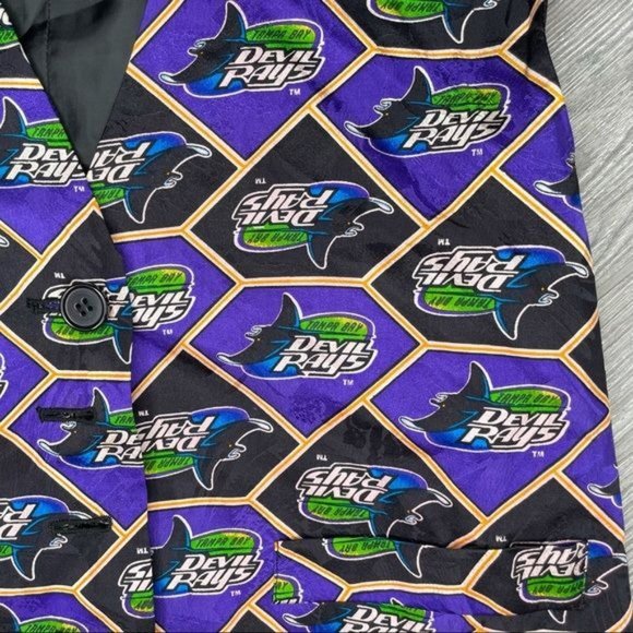 Vintage pro merchandise devil rays women’s silk open front vest baseball med - Picture 2 of 4